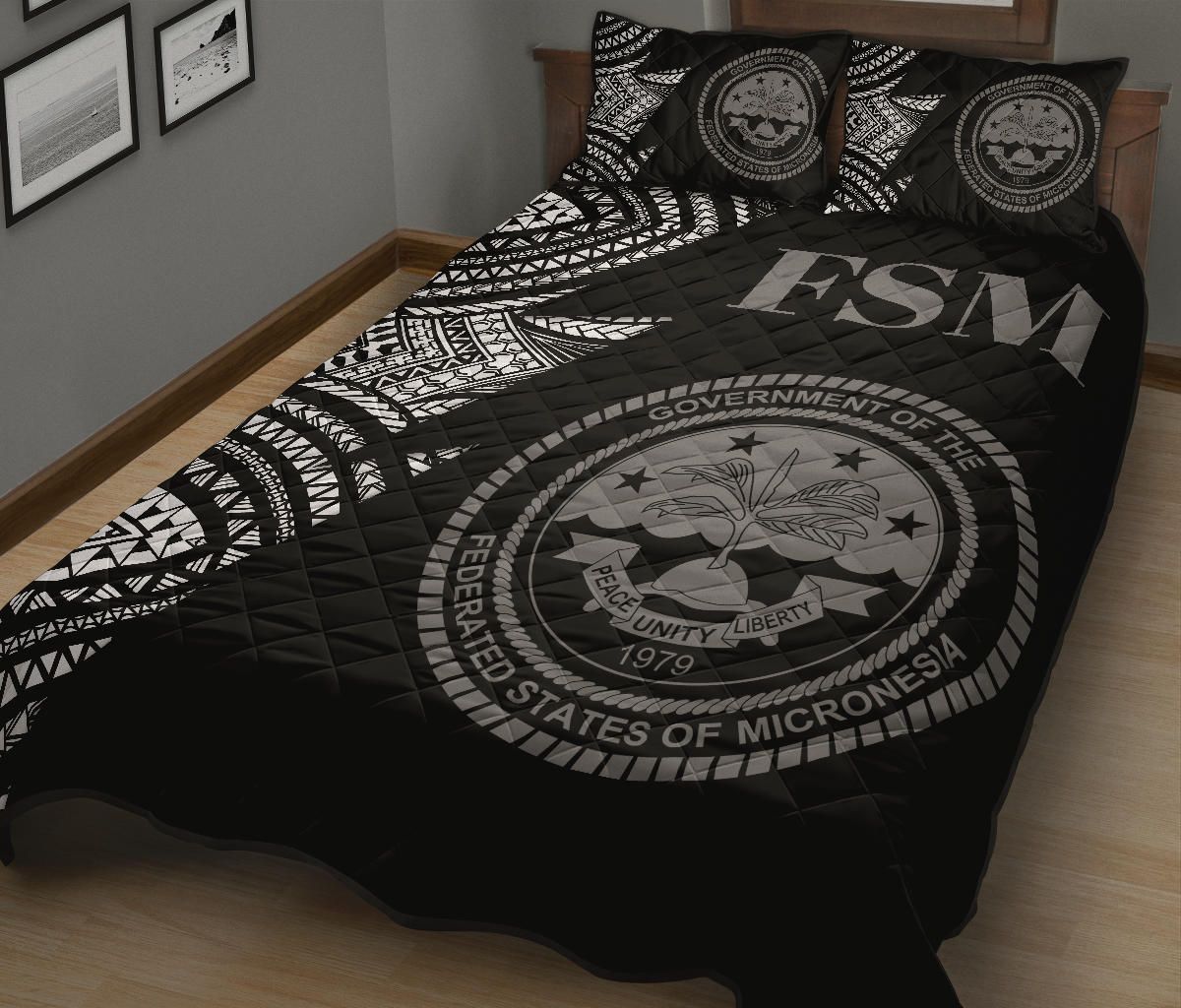 Federated States of Micronesia Quilt Bed Set - Federated States of Micronesia Seal Flash Version