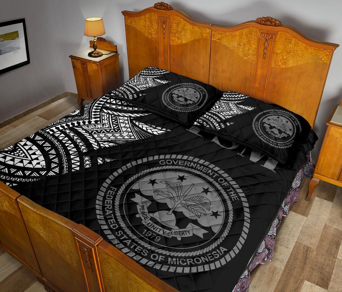 Federated States of Micronesia Quilt Bed Set - Federated States of Micronesia Seal Flash Version