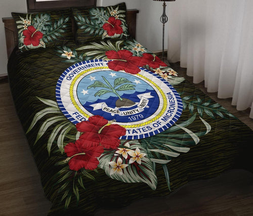 Federated States of Micronesia Polynesian Quilt Bed Set - Special Hibiscus