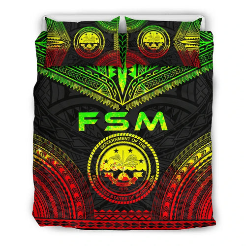 Federated States Of Micronesia Polynesian Chief Duvet Cover Set - Reggae Version