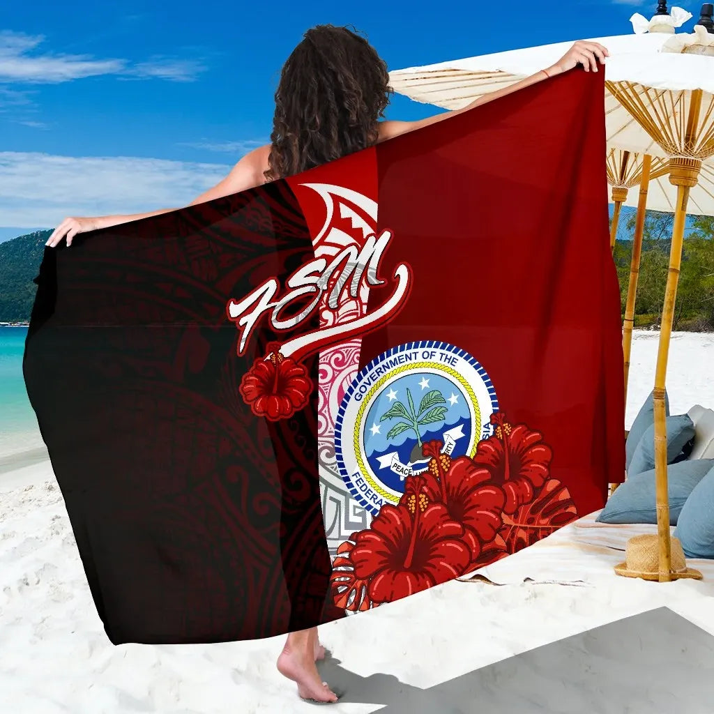 Federated States Of Micronesia Sarong - Coat Of Arm With Hibiscus
