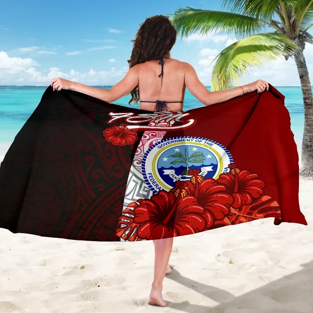 Federated States Of Micronesia Sarong - Coat Of Arm With Hibiscus