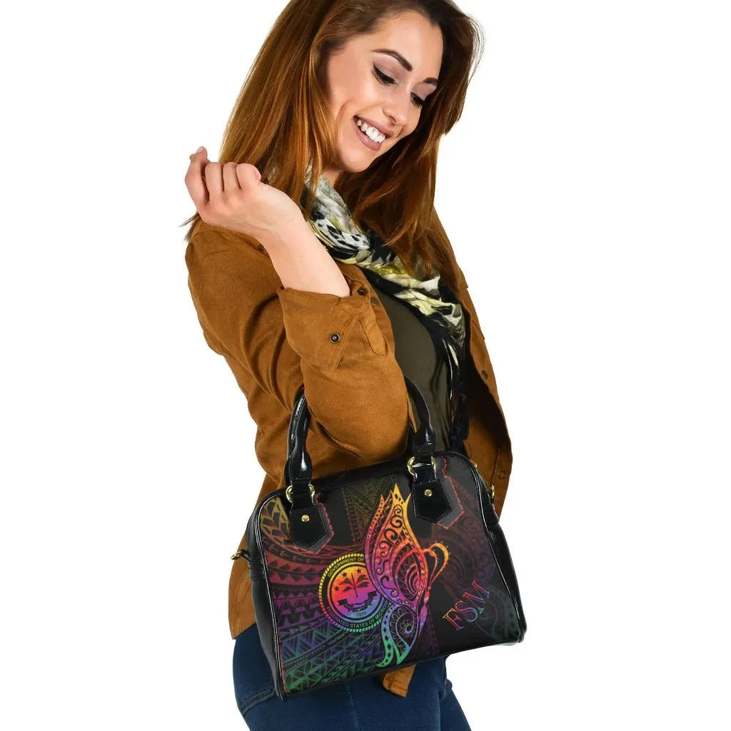 Federated States Of Micronesia Shoulder Handbag - Butterfly Polynesian Style