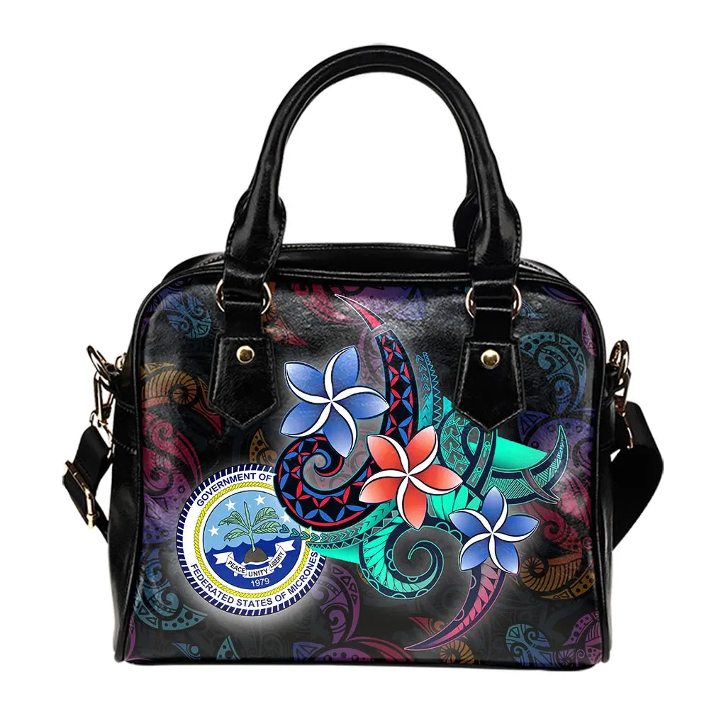 Federated States Of Micronesia Shoulder Handbag - Plumeria Flowers Style