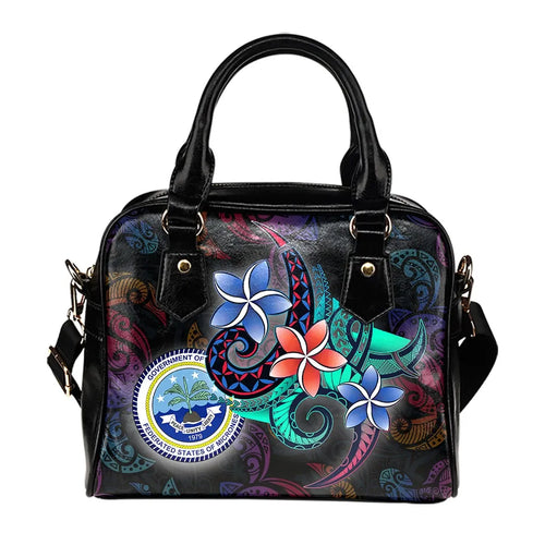 Federated States Of Micronesia Shoulder Handbag - Plumeria Flowers Style