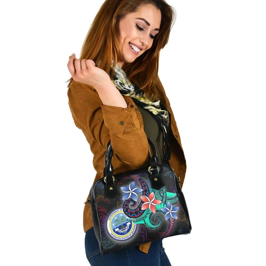 Federated States Of Micronesia Shoulder Handbag - Plumeria Flowers Style