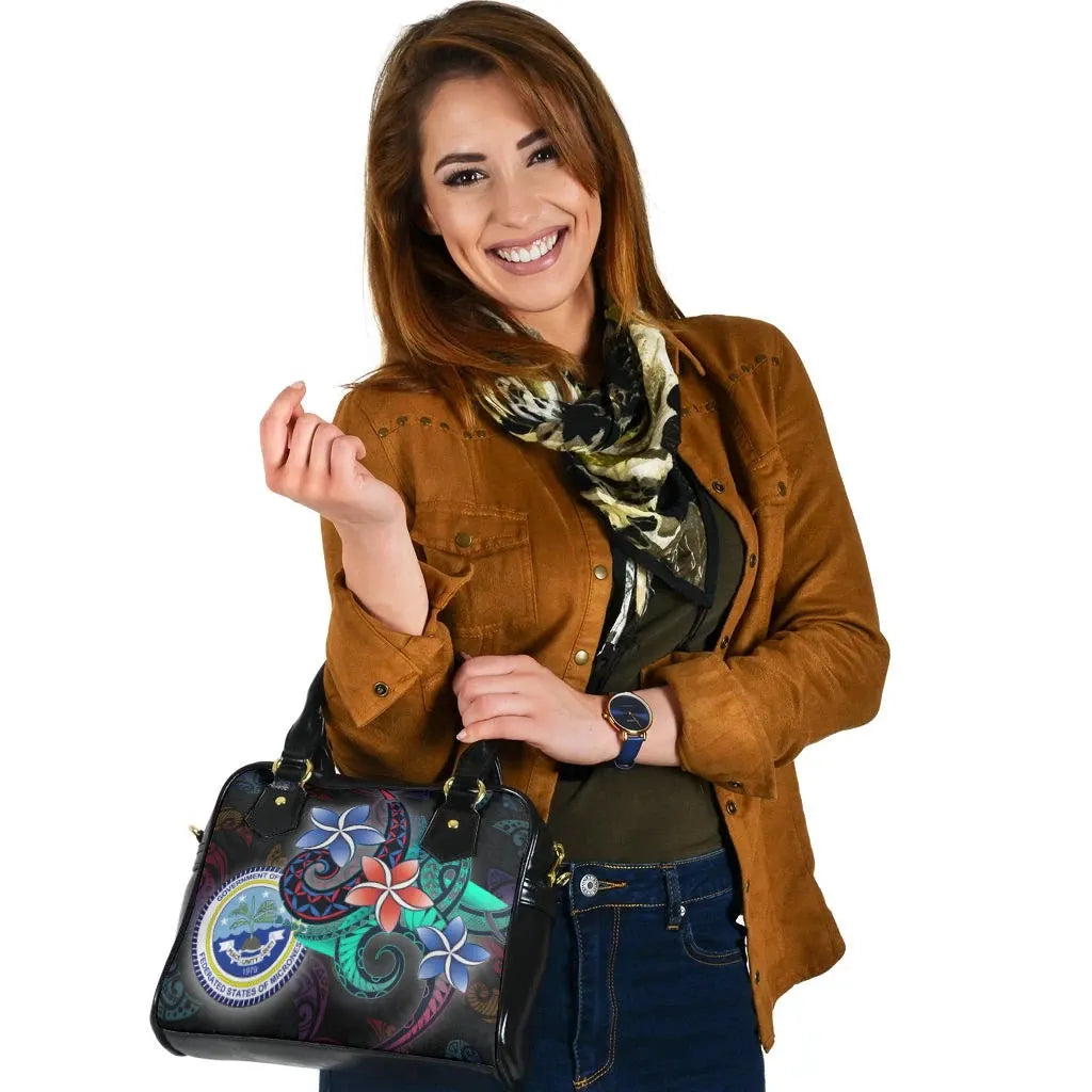 Federated States Of Micronesia Shoulder Handbag - Plumeria Flowers Style