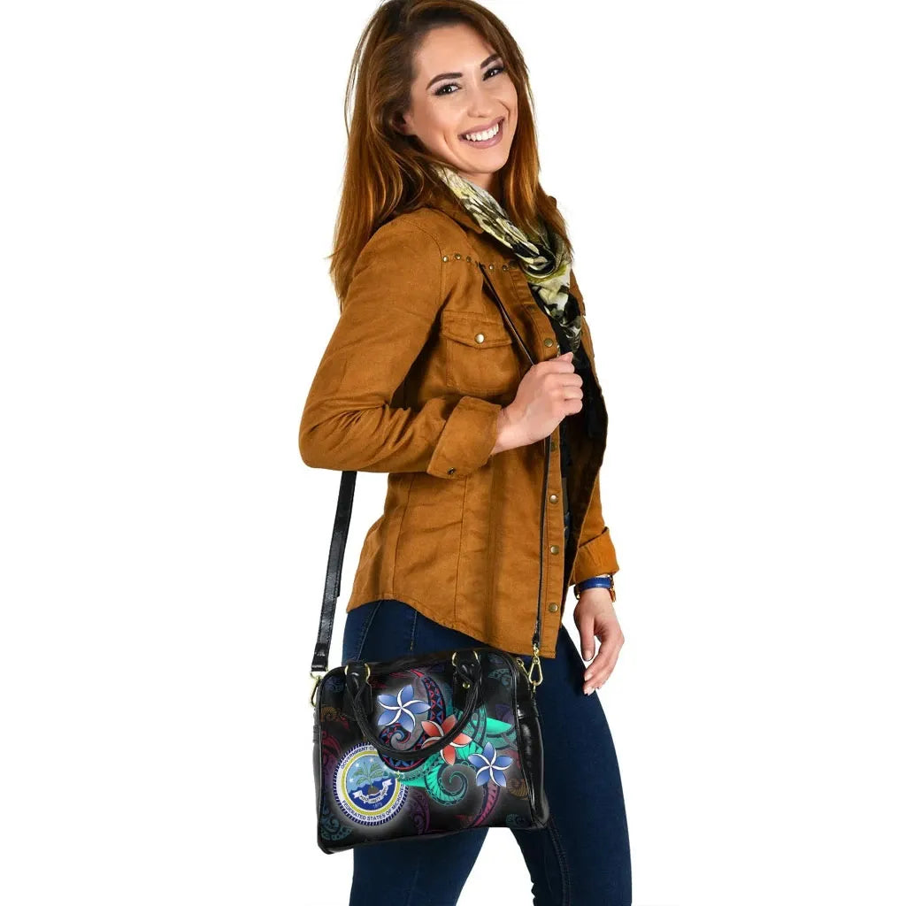 Federated States Of Micronesia Shoulder Handbag - Plumeria Flowers Style