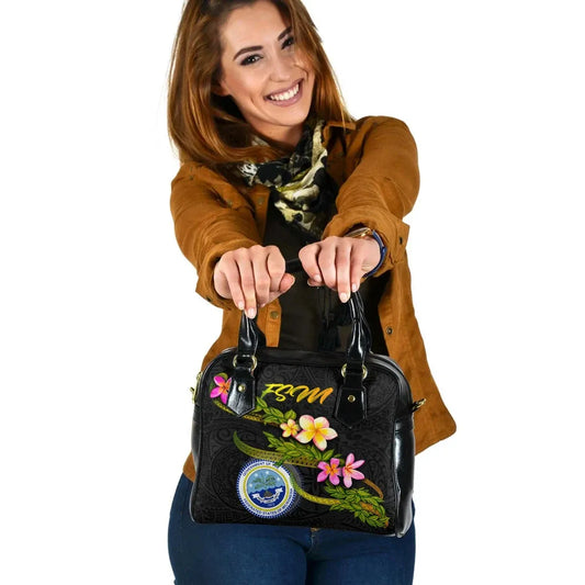 Federated States Of Micronesia Shoulder Handbag - Plumeria Tribal
