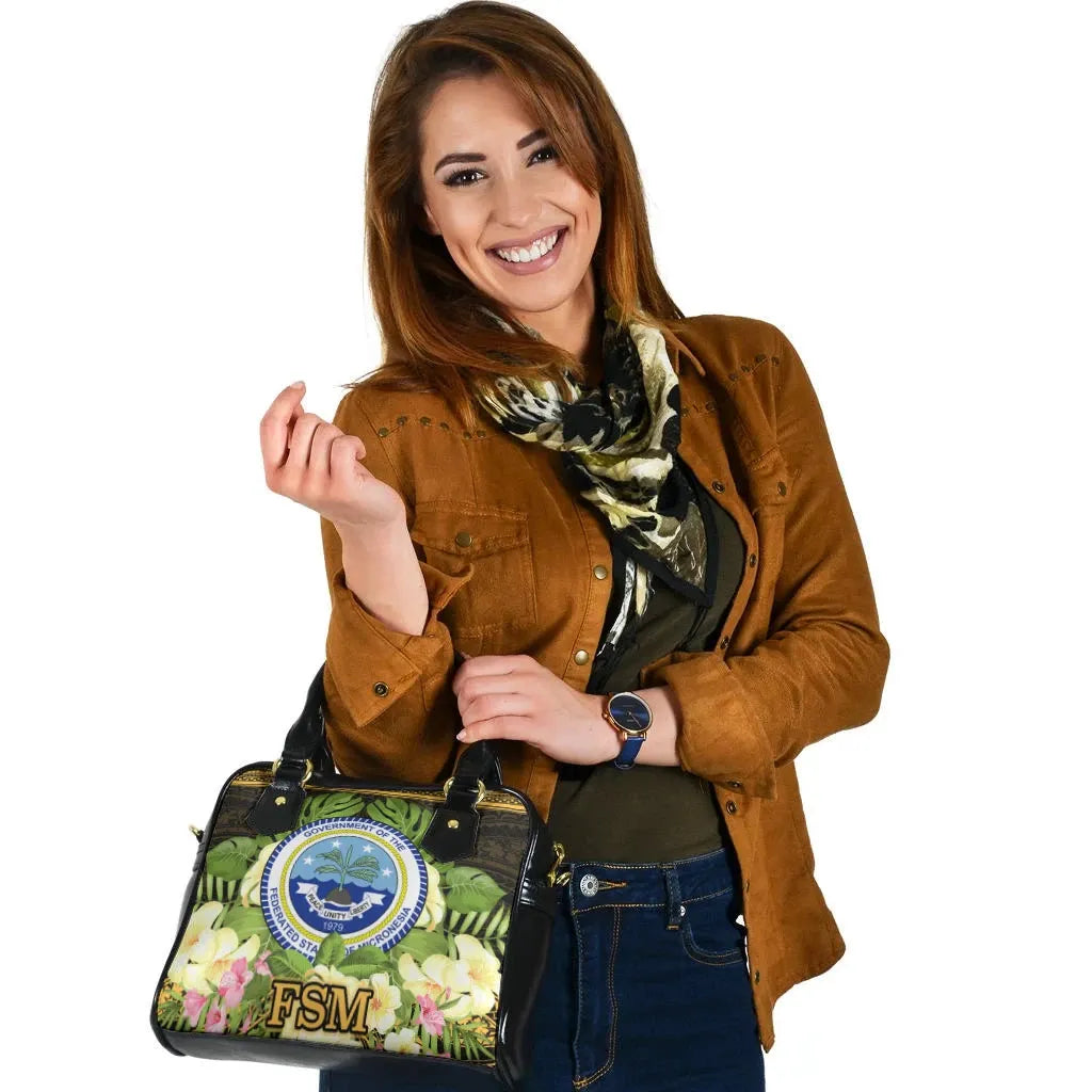 Federated States Of Micronesia Shoulder Handbag - Polynesian Gold Patterns Collection