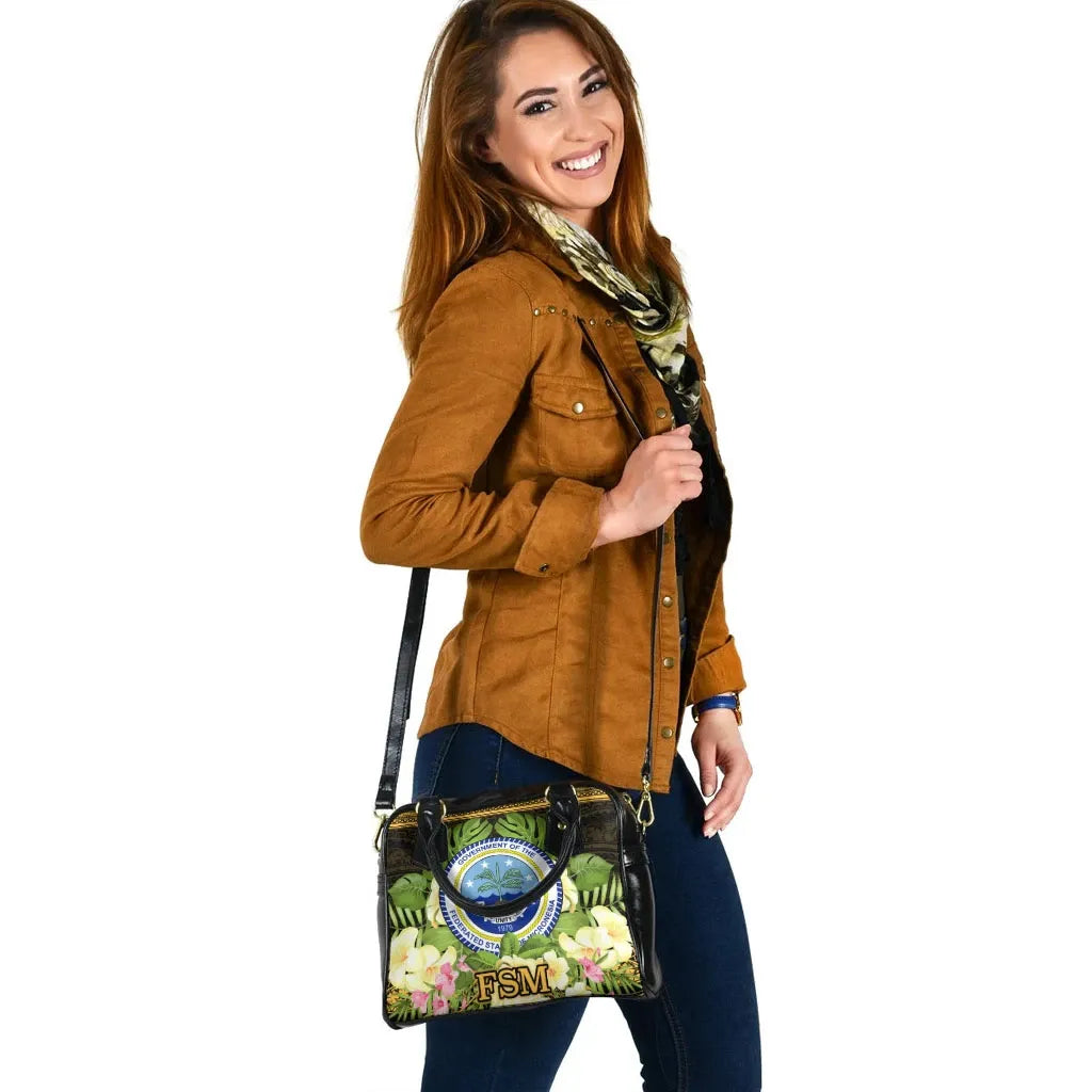 Federated States Of Micronesia Shoulder Handbag - Polynesian Gold Patterns Collection