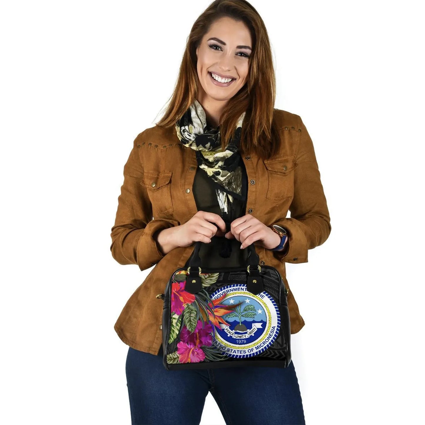 Federated States Of Micronesia Shoulder Handbag - Polynesian Hibiscus Pattern