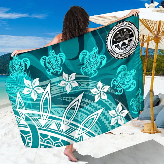 Federated States of Mariana Sarong - Turtle Around Flower