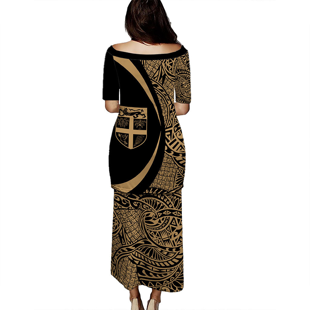Fiji Puletasi Coat Of Arms Lauhala Circle Style