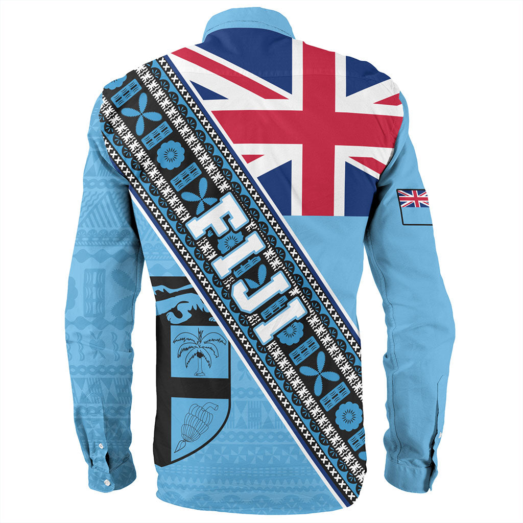 Fiji Long Sleeve Shirt Flag And Coat Of Arms
