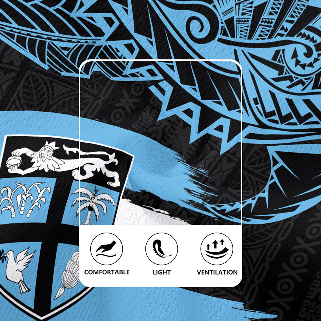 Fiji Rugby Jersey Tribal Melanesia Grunge Flag