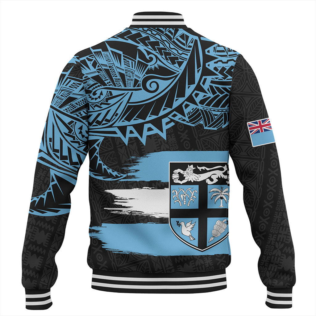 Fiji Baseball Jacket Tribal Melanesia Grunge Flag