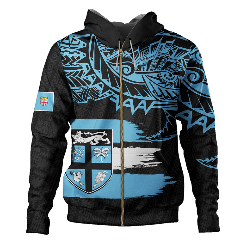 Fiji Hoodie Tribal Melanesia Grunge Flag
