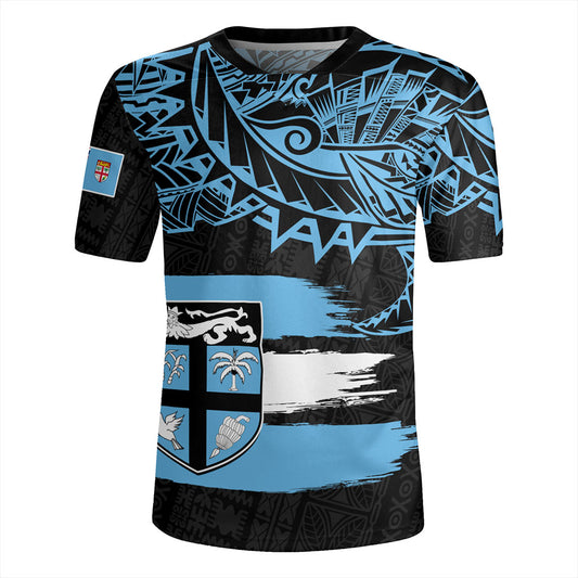 Fiji Rugby Jersey Tribal Melanesia Grunge Flag