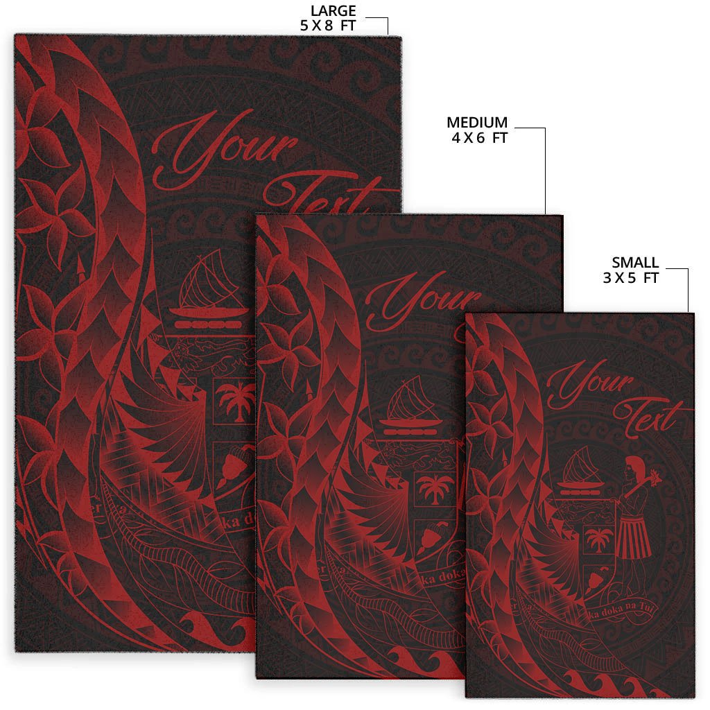 Fiji Area Rug - Custom Polynesian Pattern Style Red Color
