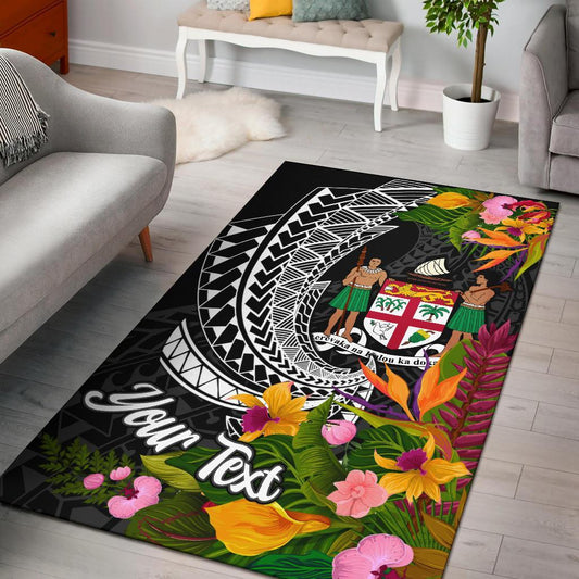 Fiji Area Rug - Custom Personalised Seal Spiral Polynesian Patterns