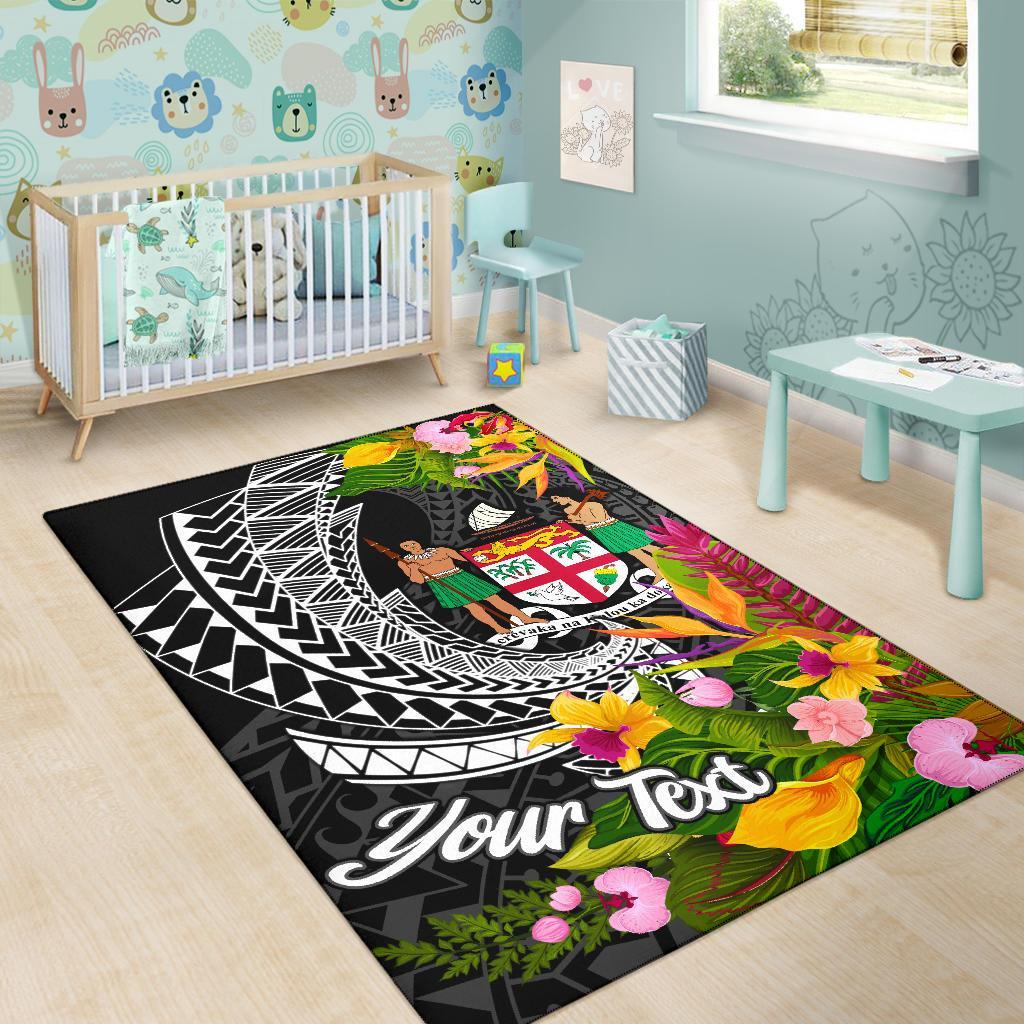 Fiji Area Rug - Custom Personalised Seal Spiral Polynesian Patterns