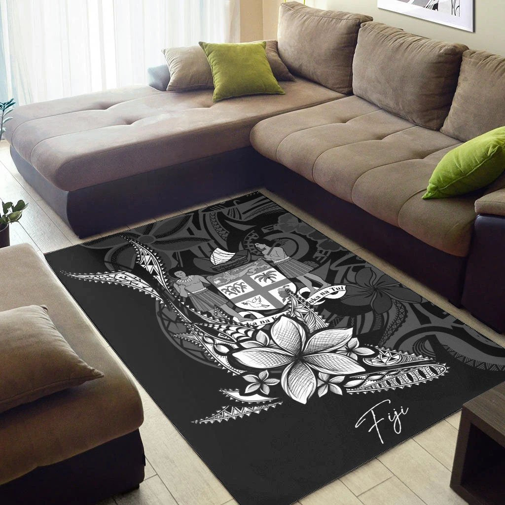 Fiji Area Rug - Fish With Plumeria Flowers Style