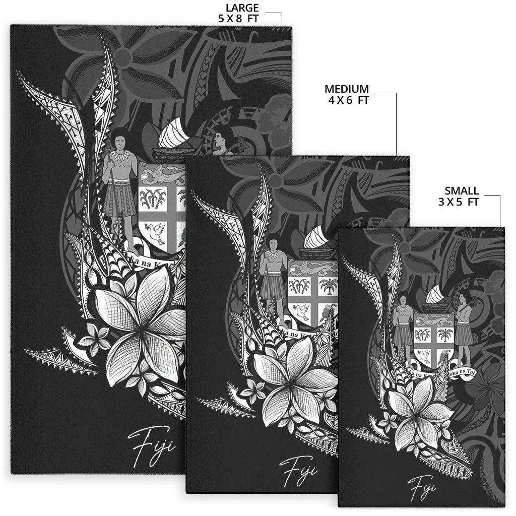 Fiji Area Rug - Fish With Plumeria Flowers Style
