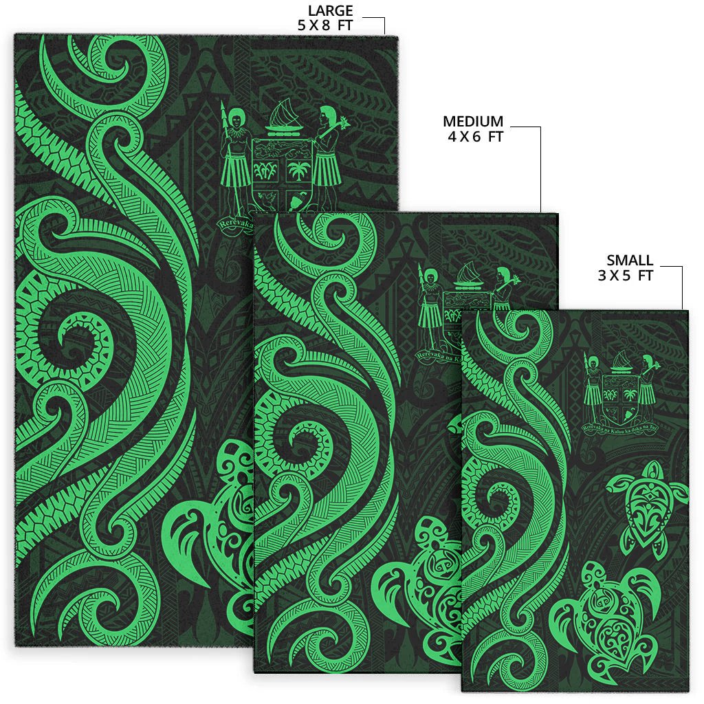 Fiji Area Rug - Green Tentacle Turtle Crest