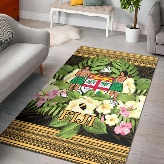 Fiji Area Rug - Polynesian Gold Patterns Collection