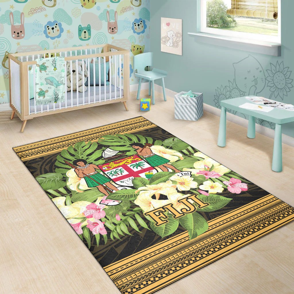 Fiji Area Rug - Polynesian Gold Patterns Collection