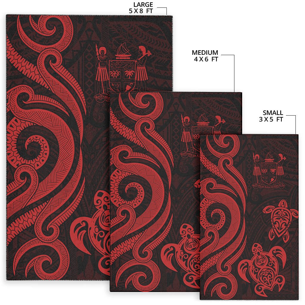Fiji Area Rug - Red Tentacle Turtle Crest
