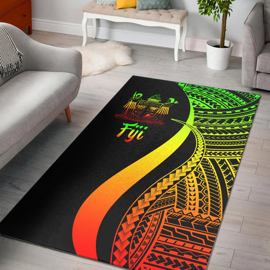 Fiji Area Rug - Reggae Polynesian Tentacle Tribal Pattern Crest