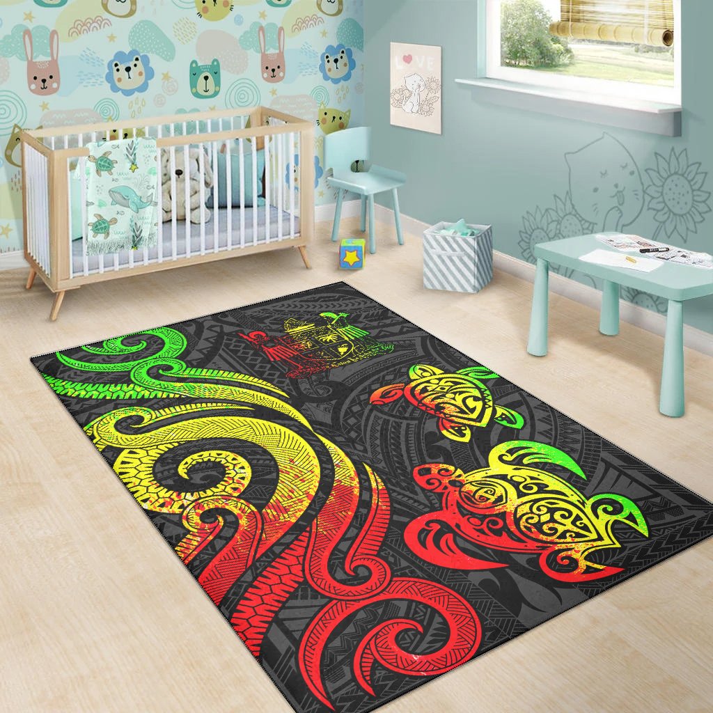 Fiji Area Rug - Reggae Tentacle Turtle Crest