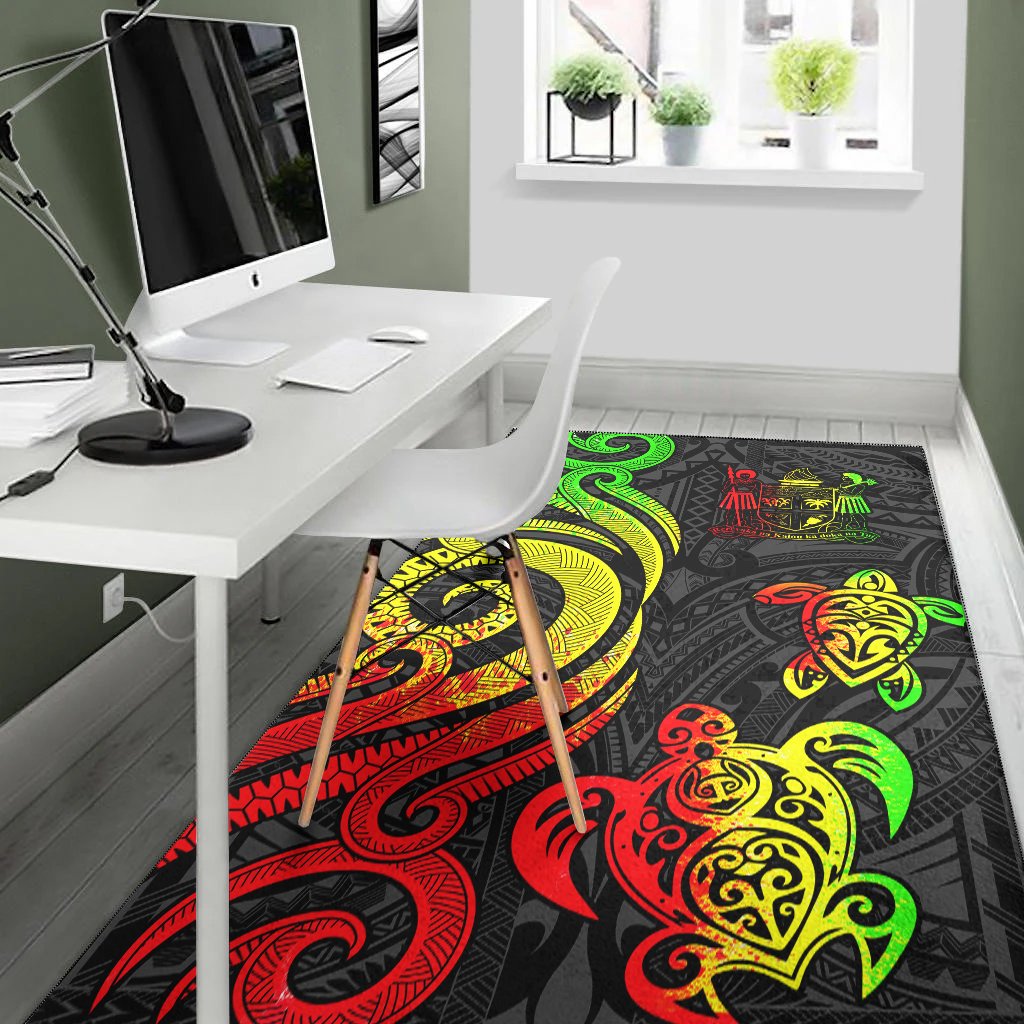 Fiji Area Rug - Reggae Tentacle Turtle Crest
