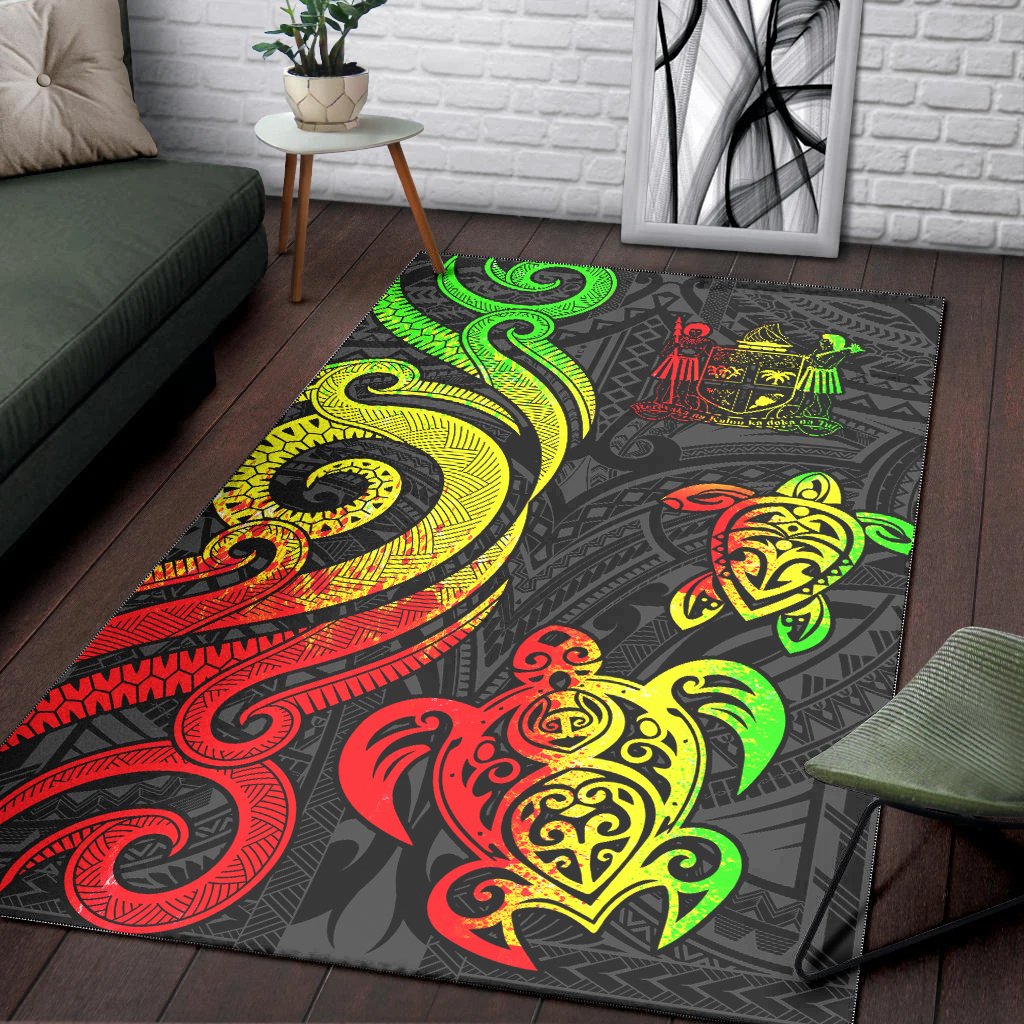 Fiji Area Rug - Reggae Tentacle Turtle Crest