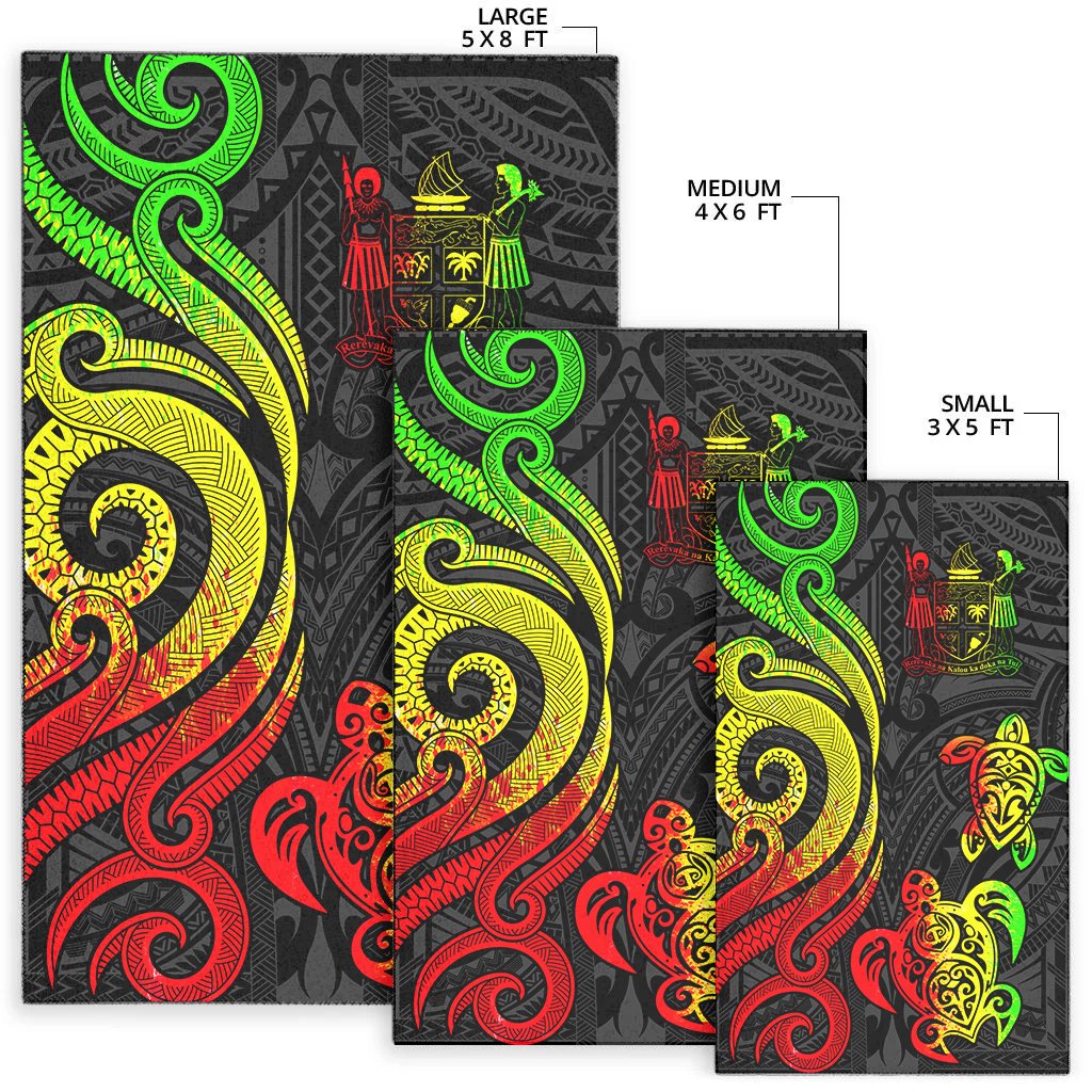 Fiji Area Rug - Reggae Tentacle Turtle Crest