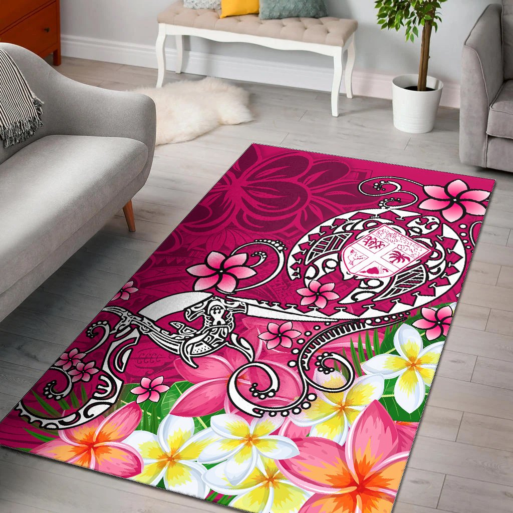 Fiji Area Rug - Turtle Plumeria (Pink)