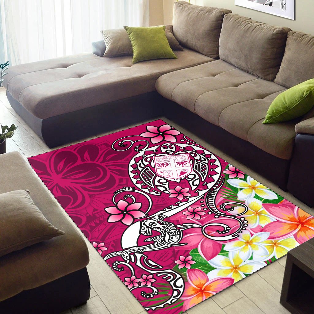 Fiji Area Rug - Turtle Plumeria (Pink)