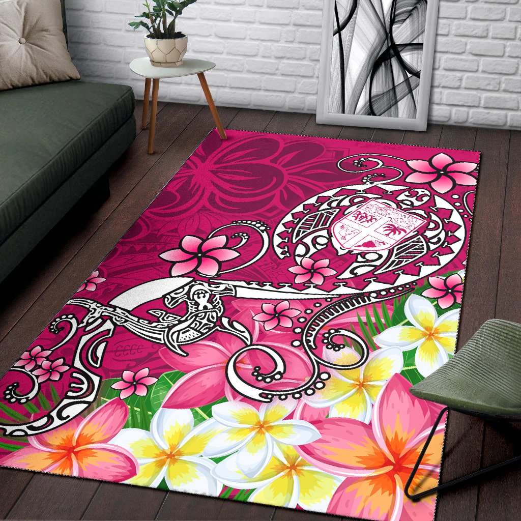 Fiji Area Rug - Turtle Plumeria (Pink)