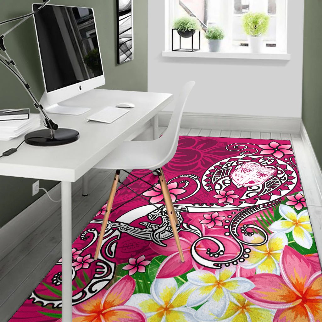 Fiji Area Rug - Turtle Plumeria (Pink)