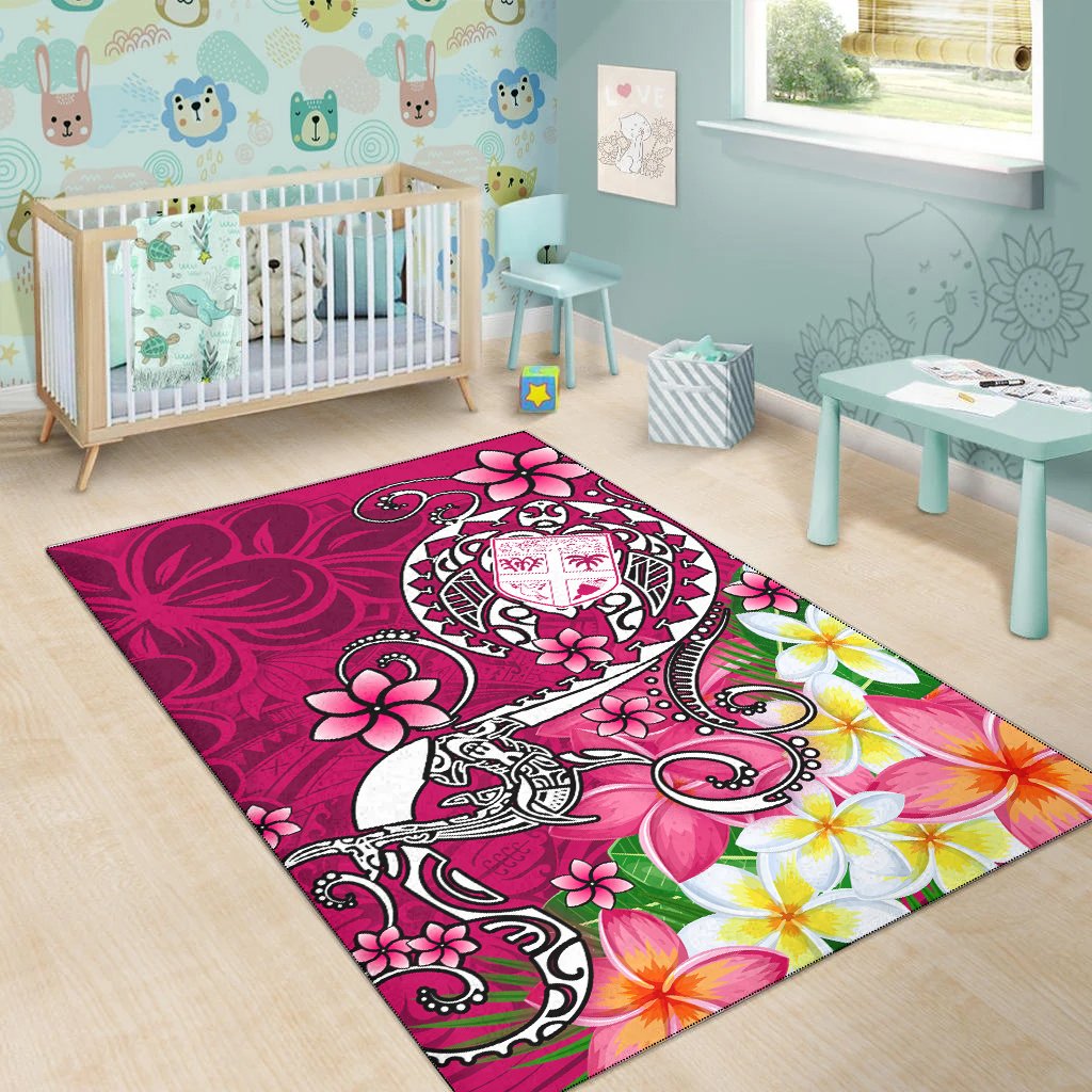 Fiji Area Rug - Turtle Plumeria (Pink)