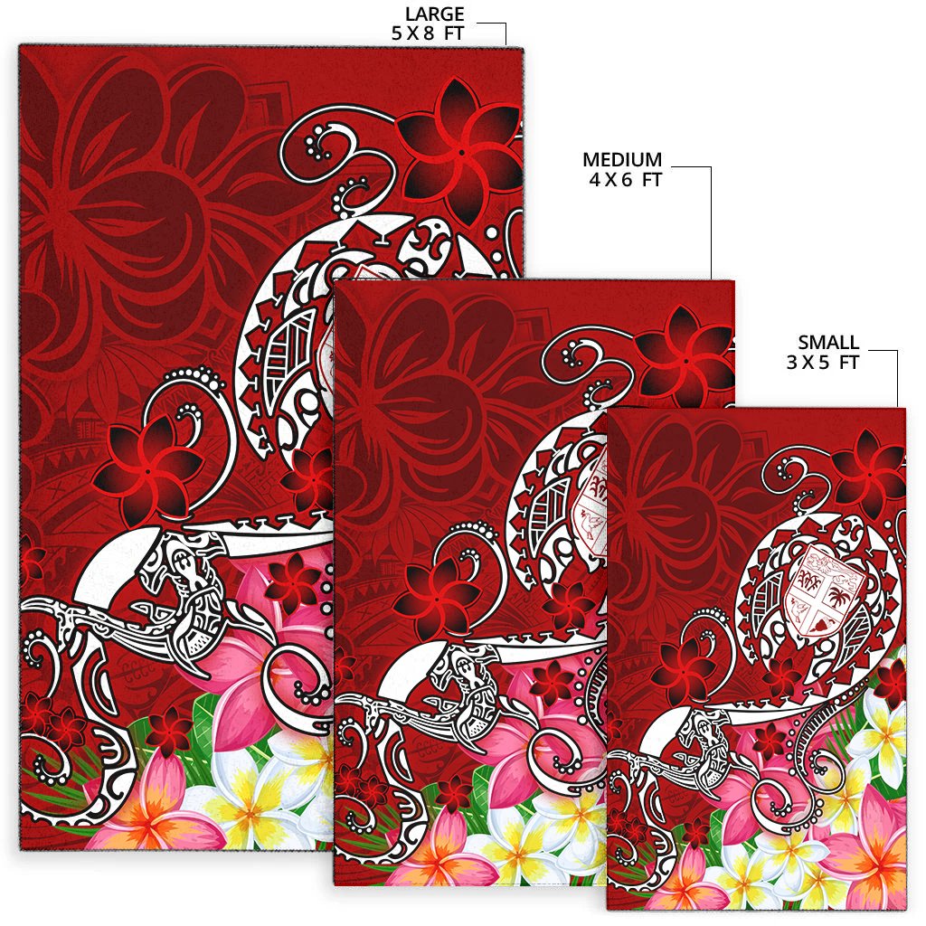 Fiji Area Rug - Turtle Plumeria (Red)
