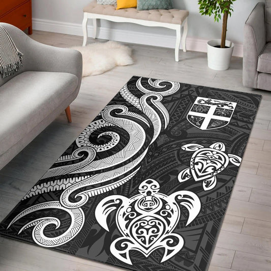 Fiji Area Rug - White Tentacle Turtle