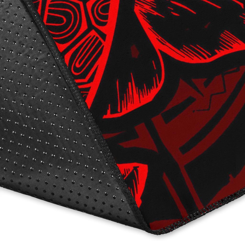 Fiji Area Rugs Turtle Hibiscus Red