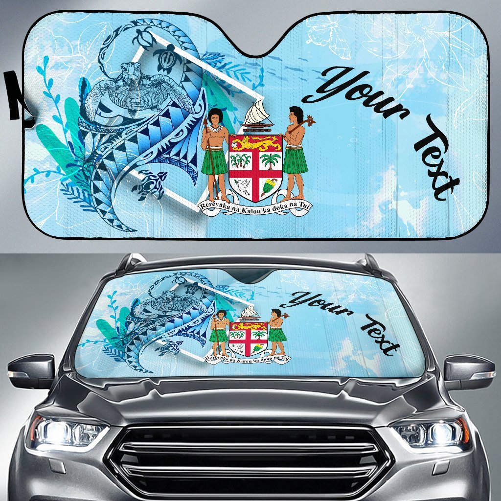 Fiji Auto Sun Shades - Custom Personalised Polynesian Turtle Under The Sea