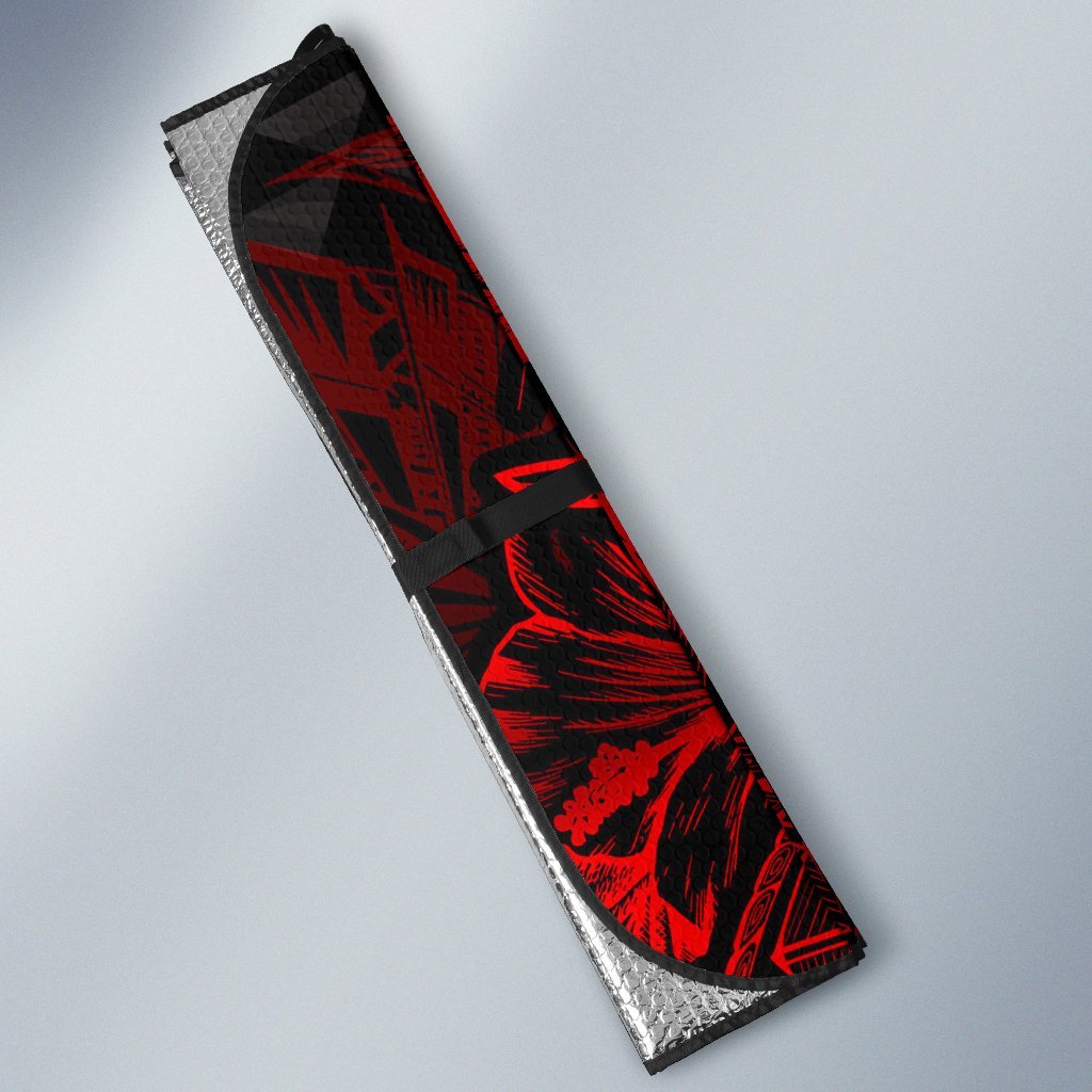 Fiji Auto Sun Shades Turtle Hibiscus Red