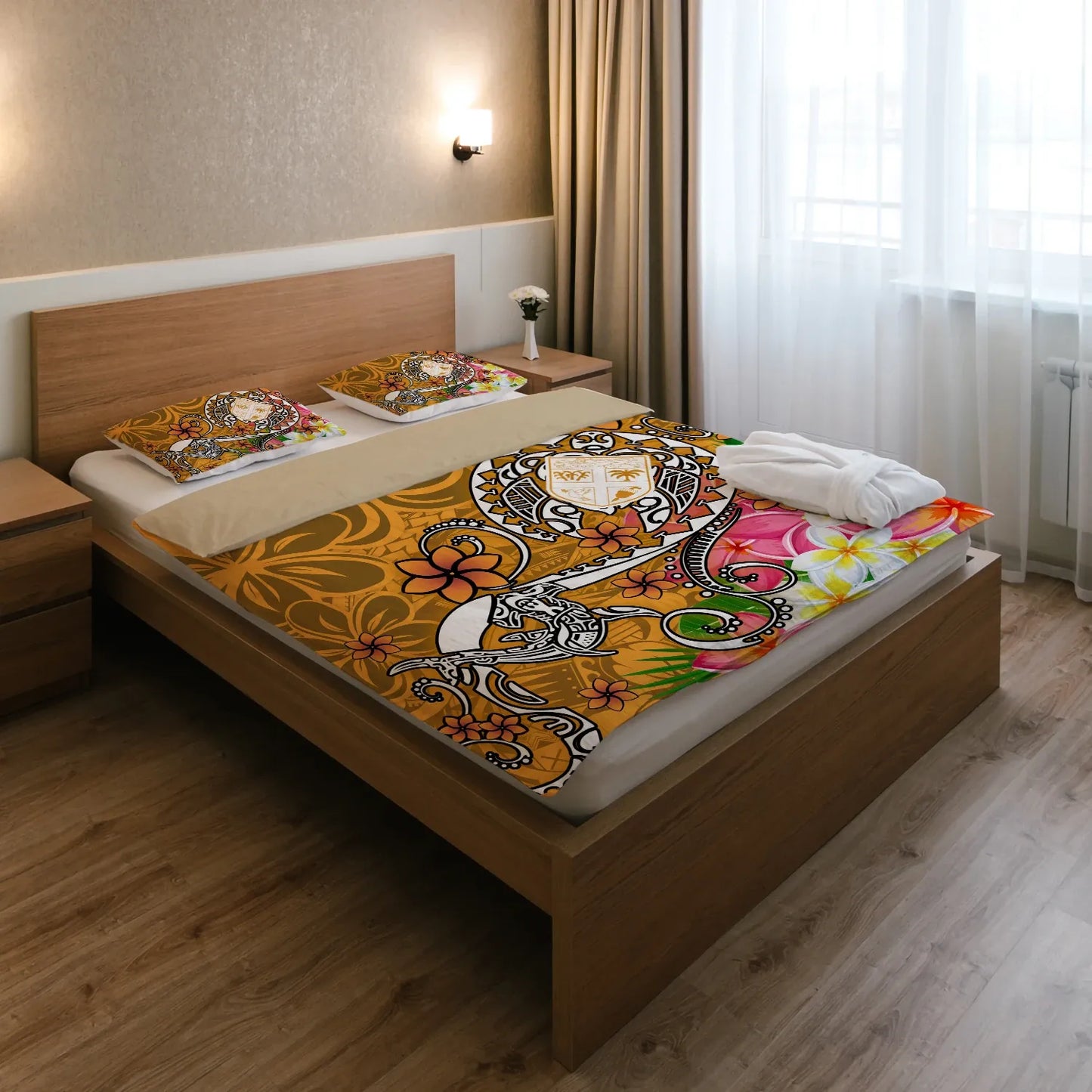 Fiji Bedding Set - Turtle Plumeria (Gold)