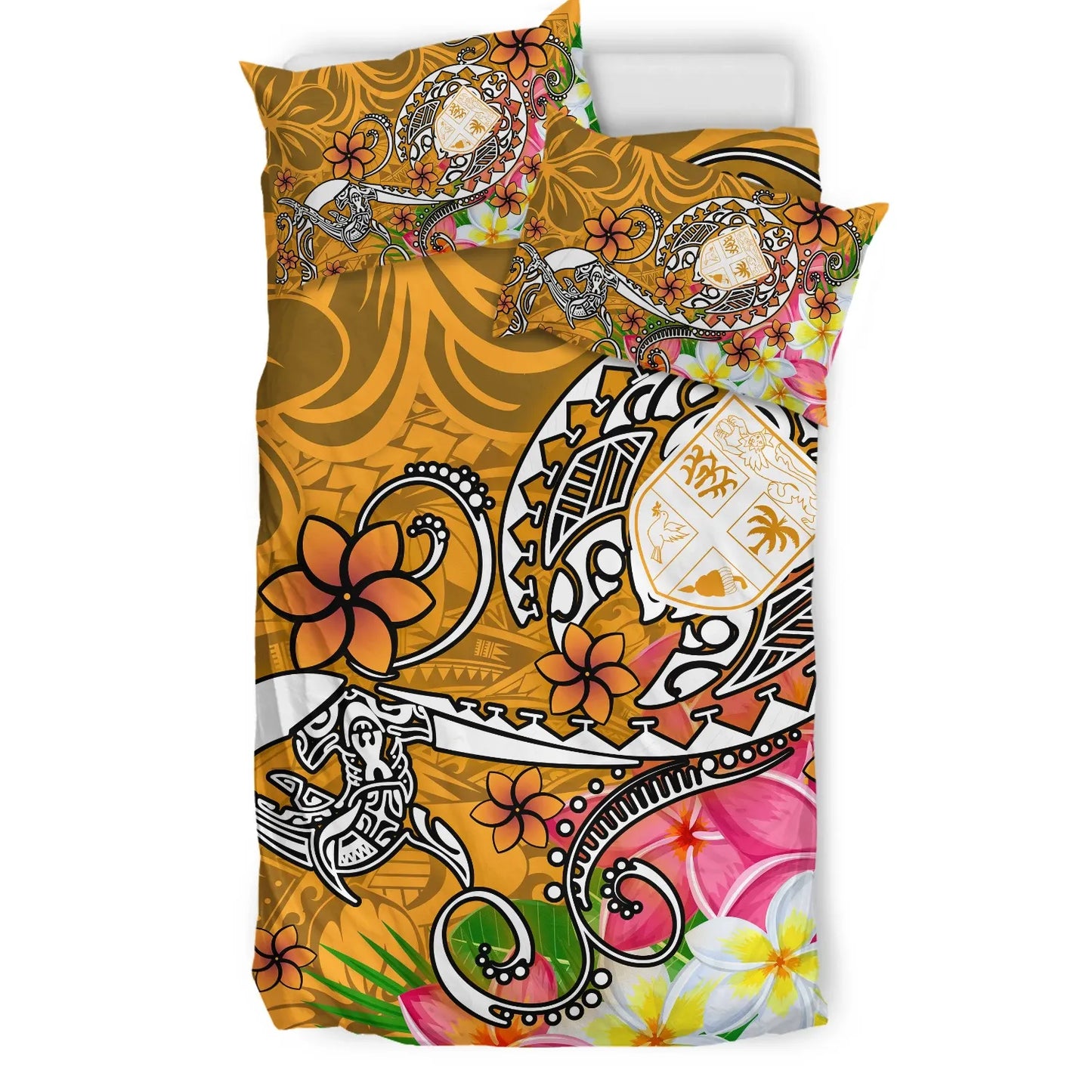 Fiji Bedding Set - Turtle Plumeria (Gold)