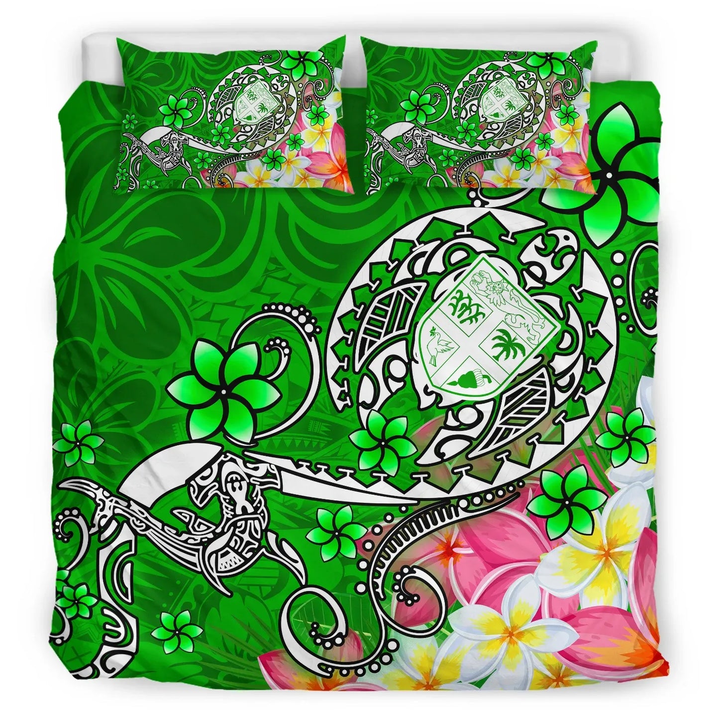 Fiji Bedding Set - Turtle Plumeria (Green)